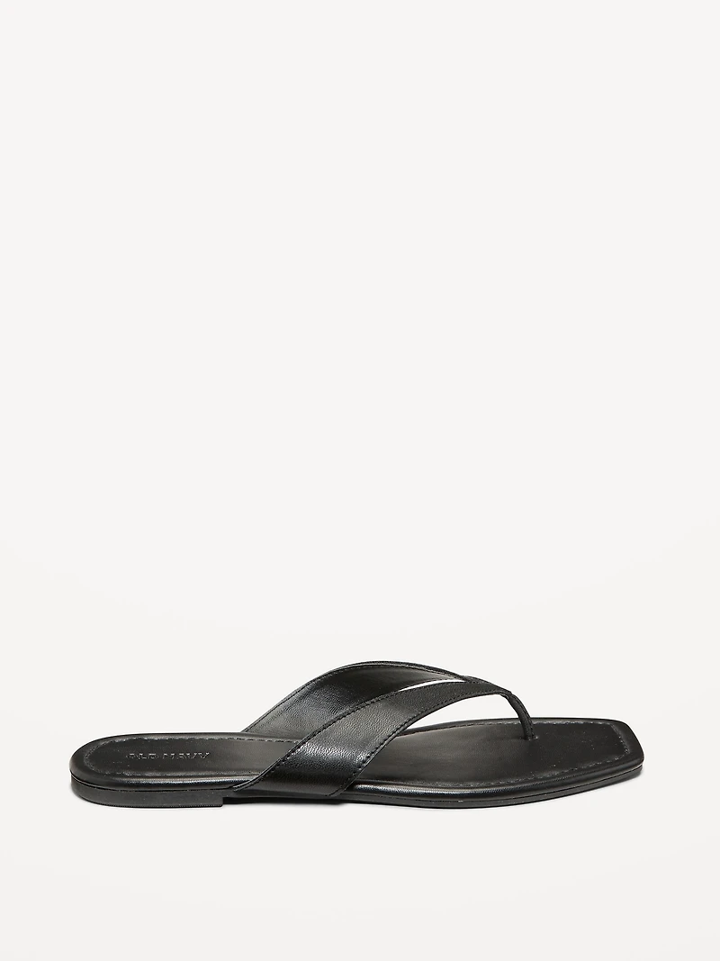 Faux-Leather Flip Flop for Women