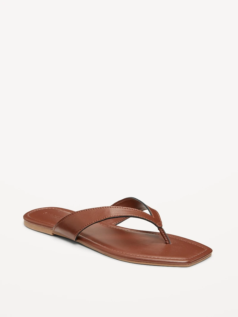 Faux-Leather Flip Flop for Women