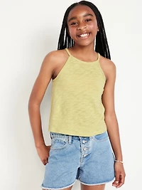 Crochet Back Halter Tank Top for Girls