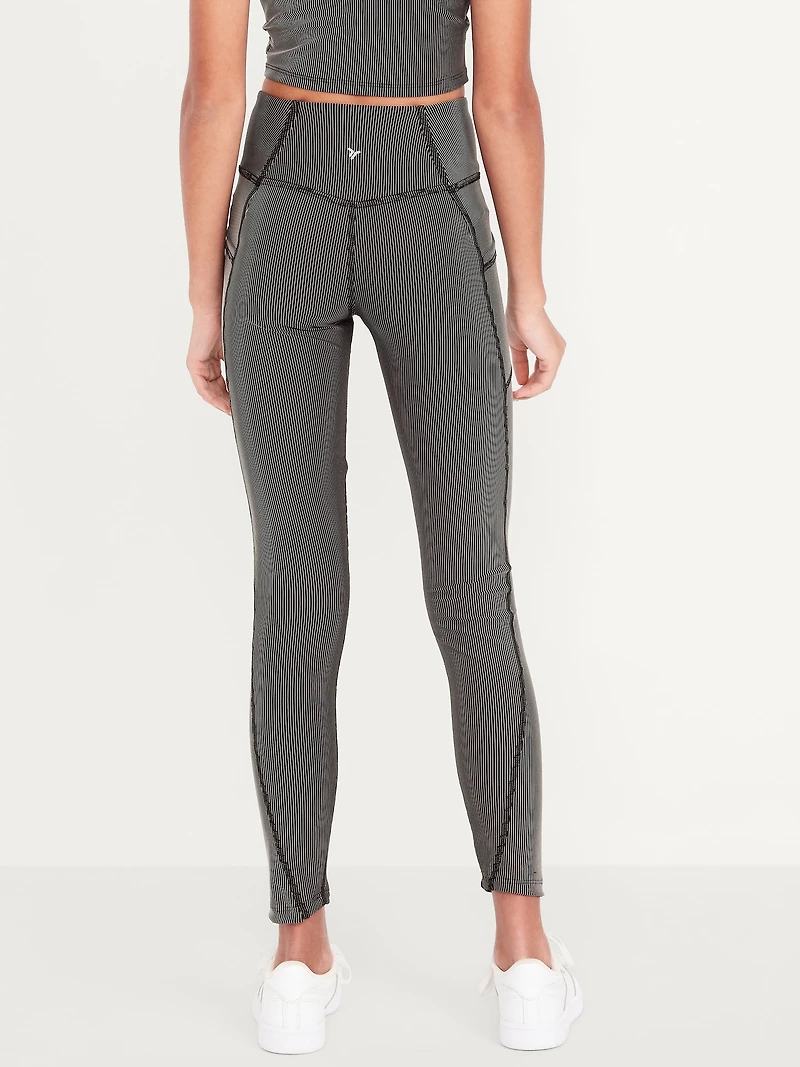 High-Waisted PowerSoft Ribbed Performance 7/8 Leggings for Girls