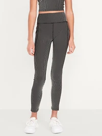 High-Waisted PowerSoft Ribbed Performance 7/8 Leggings for Girls