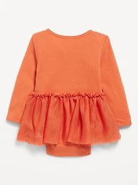 Long-Sleeve Graphic Bodysuit Tutu Dress for Baby