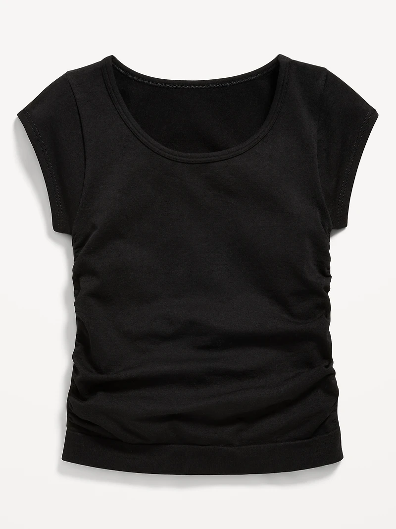 Fitted Seamless Ribbed Performance Top for Girls
