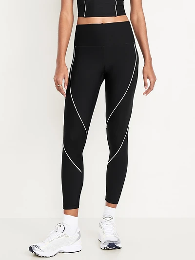High-Waisted PowerSoft Rib Mix 7/8 Leggings