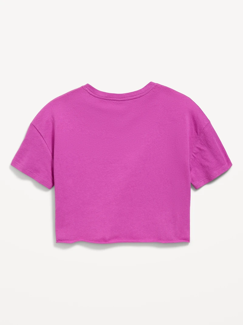 Wednesday™ Oversized Cropped Graphic T-Shirt for Girls