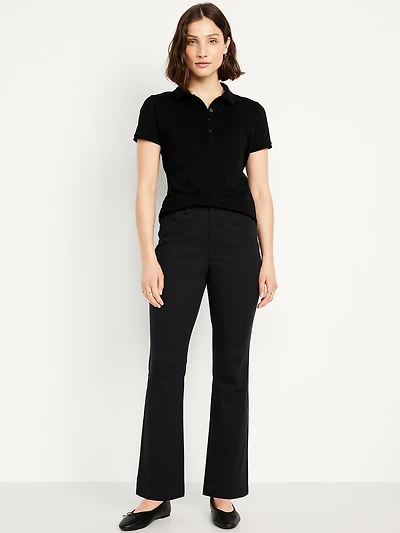 High-Waisted Uniform Boot-Cut Pants