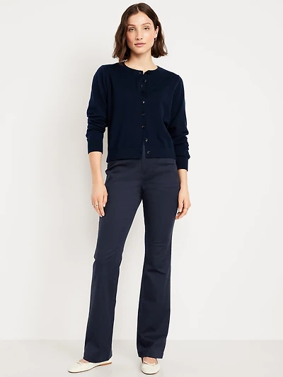 High-Waisted Uniform Boot-Cut Pants