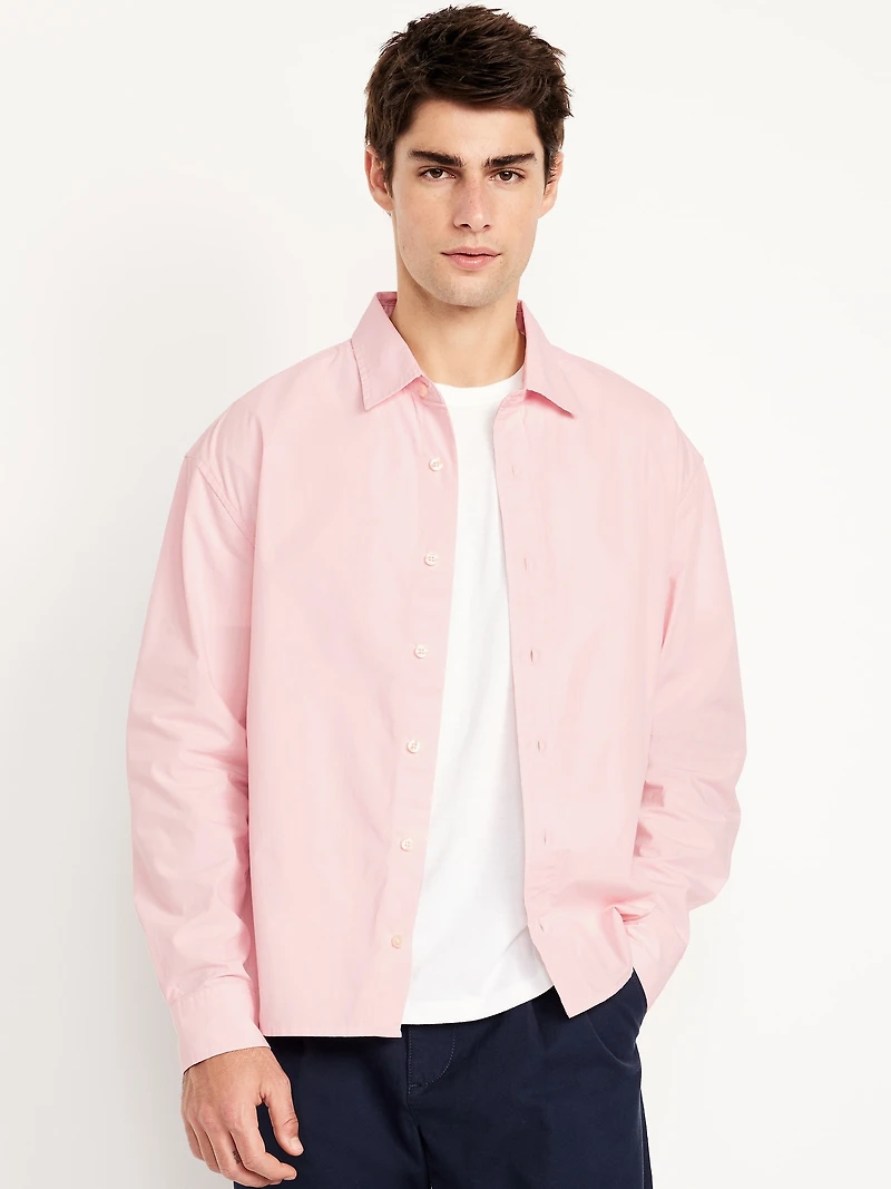 Oversized Cropped Poplin Shirt