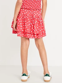 Printed Tiered Ruffled Skirt for Girls