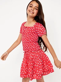 Printed Tiered Ruffled Skirt for Girls