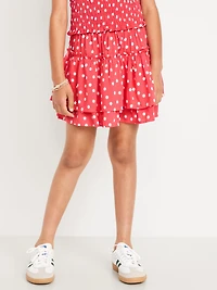 Printed Tiered Ruffled Skirt for Girls