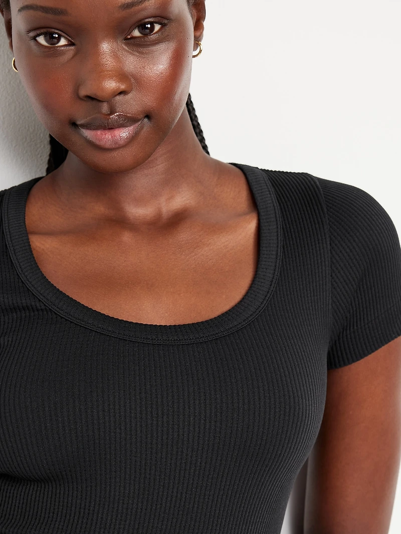 Exhale Seamless Cropped Rib T-Shirt