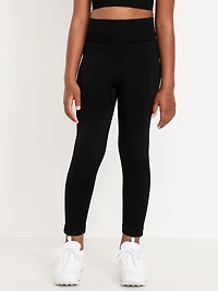 Fitted High-Waisted 7/8-Length Seamless Performance Leggings for Girls