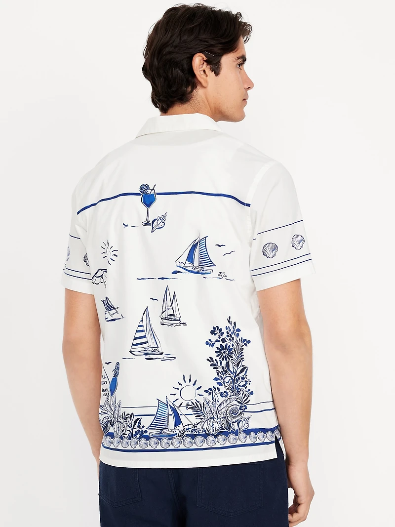 Short-Sleeve Printed Camp Shirt