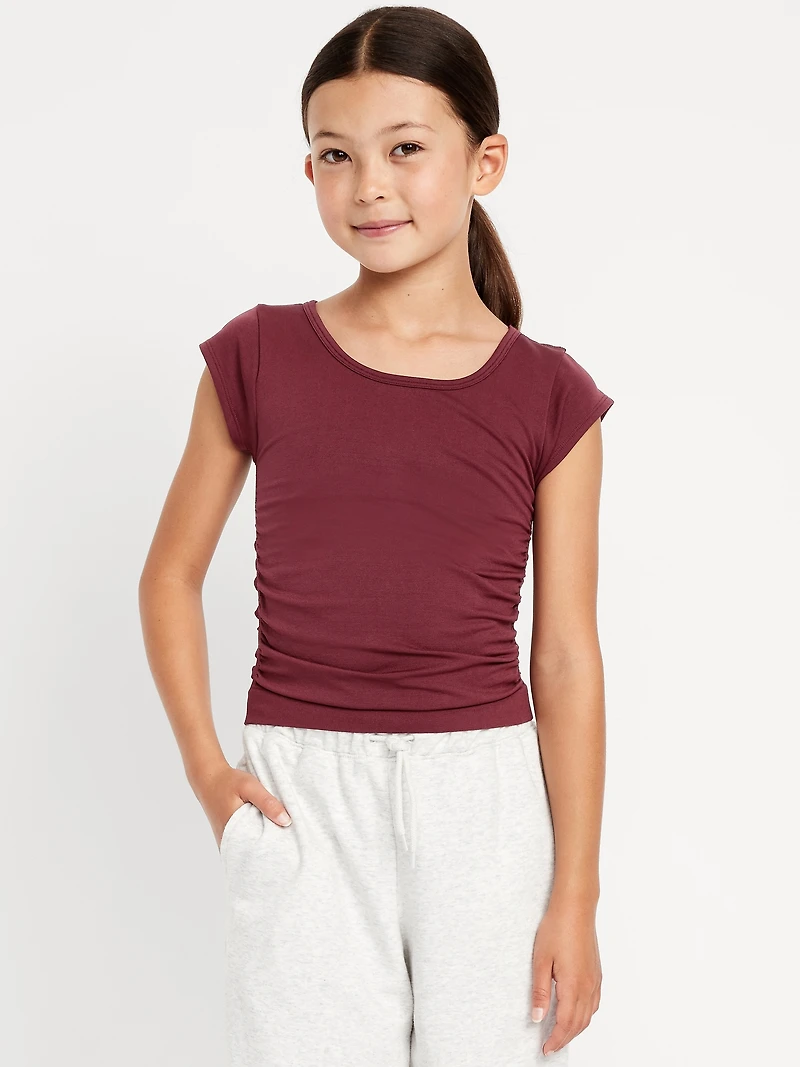 Fitted Ruched Seamless Performance Top for Girls
