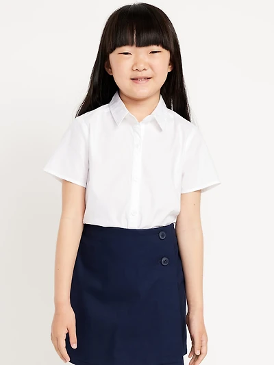 School Uniform Short-Sleeve Poplin Shirt for Girls