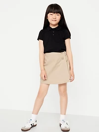 School Uniform Wrap-Front Skort for Girls