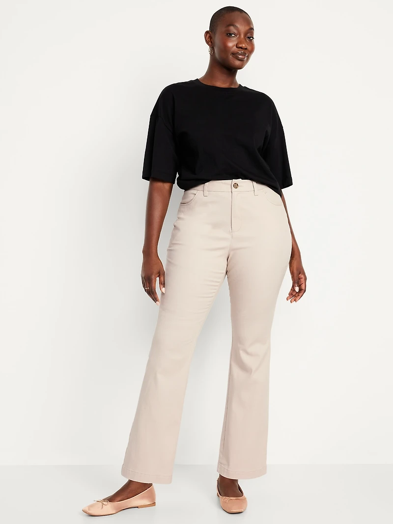 High-Waisted Uniform Boot-Cut Pants