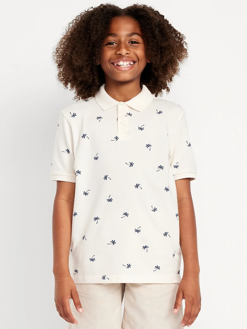 Printed Pique Polo Shirt for Boys