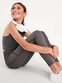 High-Waisted PowerSoft Ribbed Performance 7/8 Leggings for Girls
