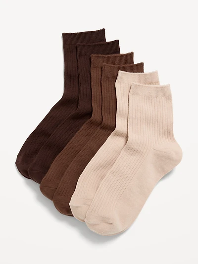 Novelty Quarter Crew Socks 3-Pack for Women