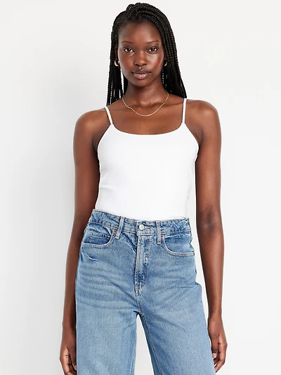 Fitted Double-Layer Cropped Cami Top