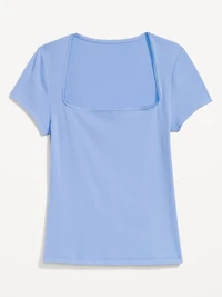 Square-Neck Ribbed T-Shirt