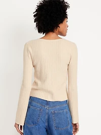 Textured Bouclé Button-Down Sweater