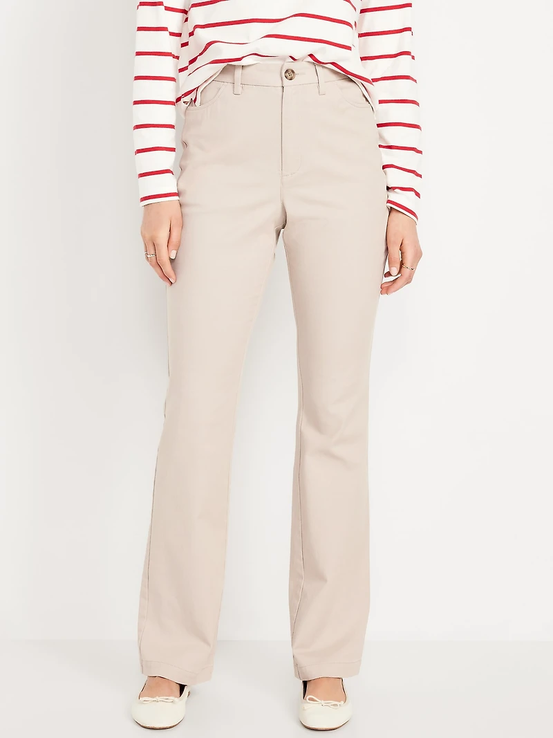 High-Waisted Uniform Boot-Cut Pants