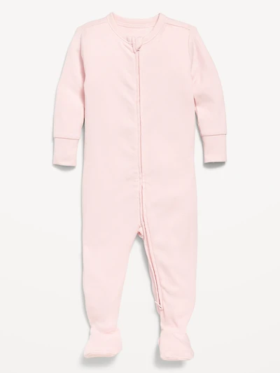 Snug-Fit 2 Way Zip Footed One-Piece for Baby