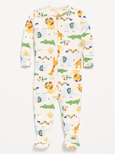 Snug-Fit 2 Way Zip Footed One-Piece for Baby