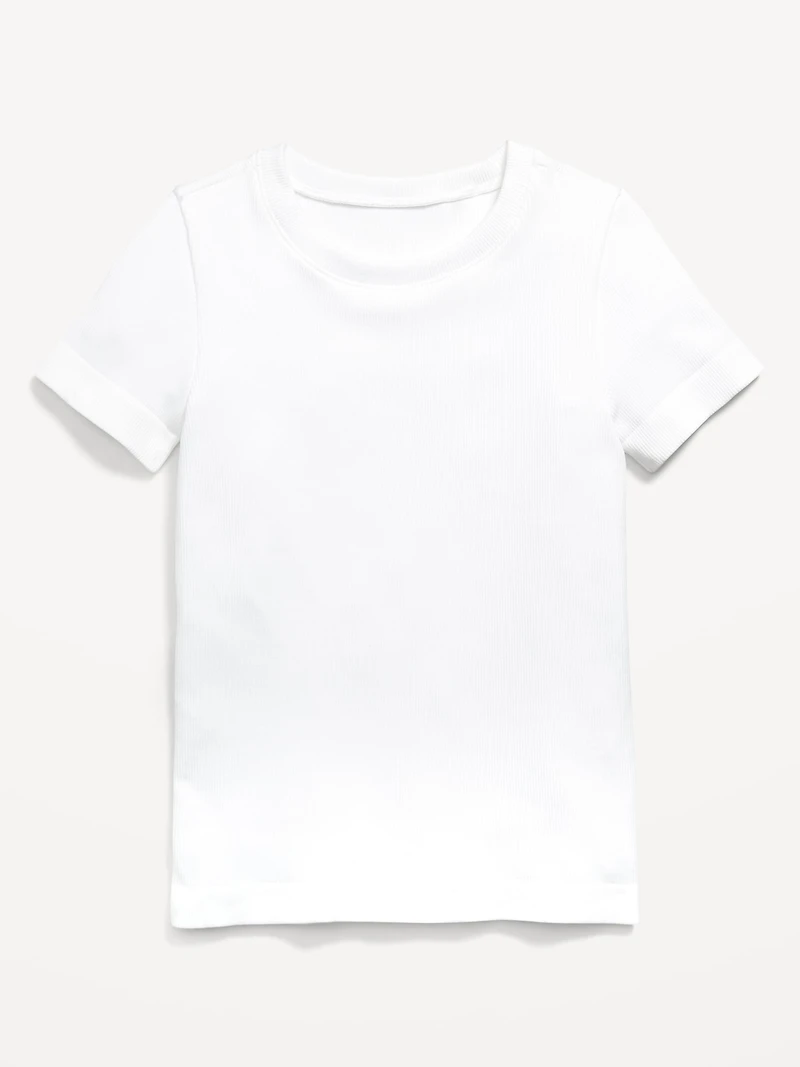 Fitted Seamless Ribbed Performance Top for Girls