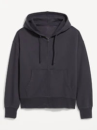 Cropped Rotation Oversized Zip Hoodie
