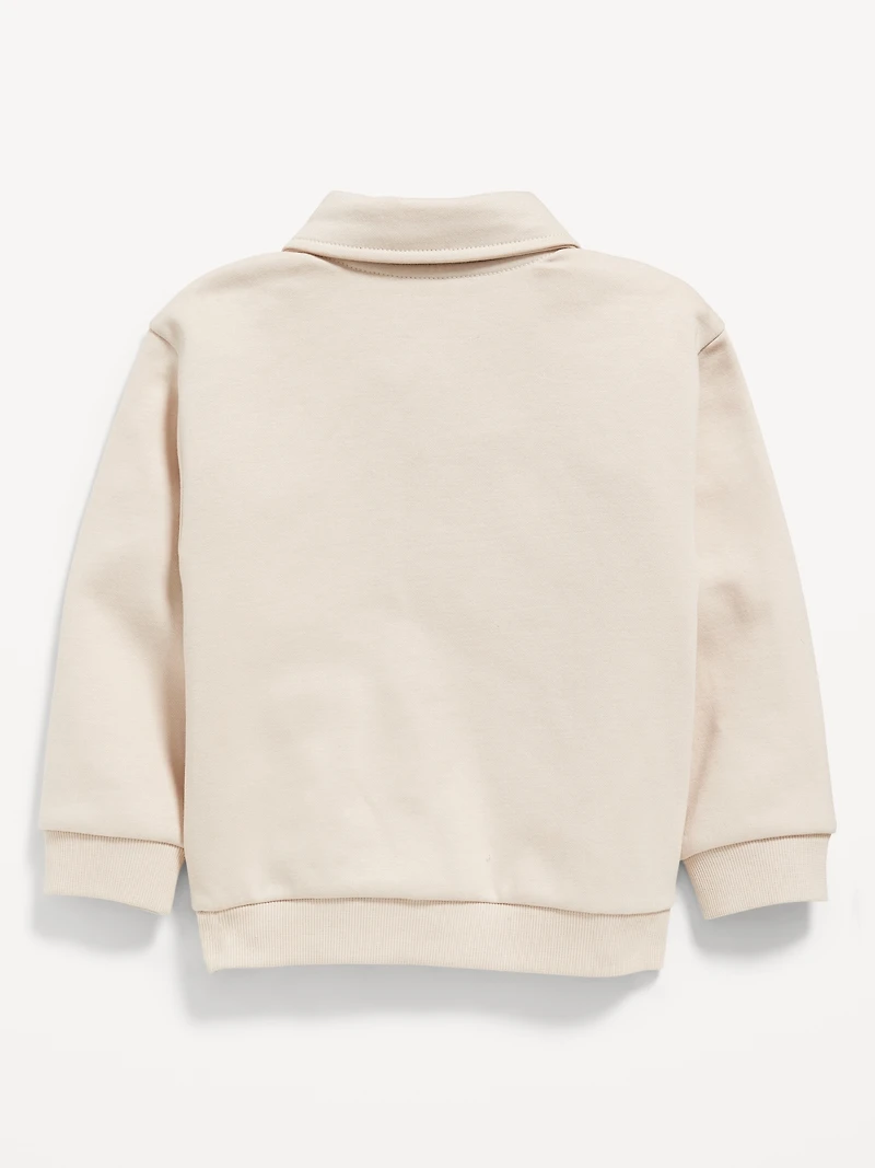 Oversized Logo-Graphic Collared Sweatshirt for Toddler Boys