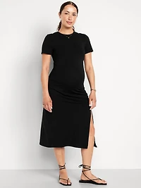Maternity Short-Sleeve Ruched Dress