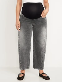Maternity Full Panel Barrel Ankle Jeans