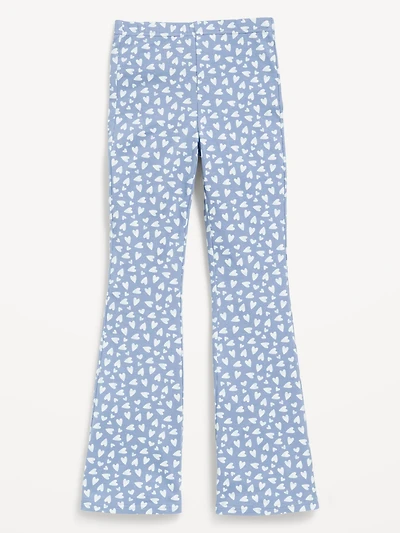 Printed High-Waisted Flared Leggings for Girls