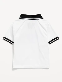 Oversized Collared Graphic Performance Top for Toddler Boys