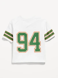 Oversized Unisex Mesh Logo-Graphic Football T-Shirt for Toddler