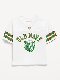 Oversized Mesh Logo-Graphic Football T-Shirt for Toddler Boys