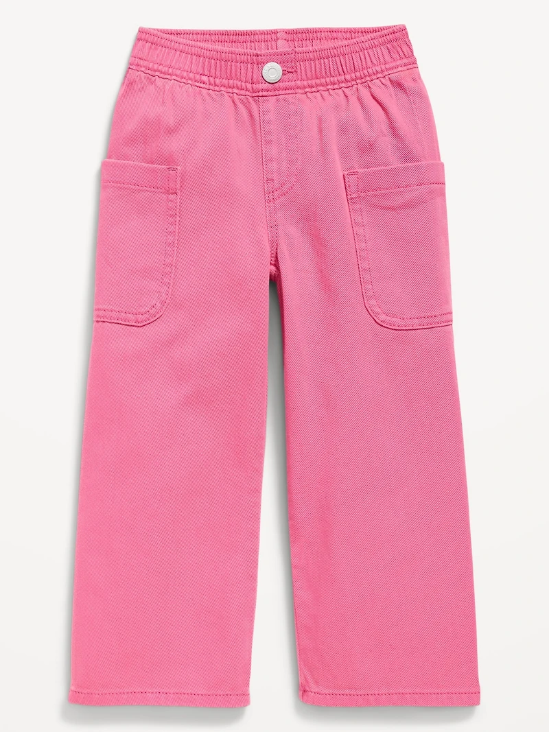 High-Waisted Baggy Wide-Leg Pull-On Pants for Toddler Girls