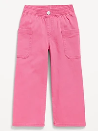High-Waisted Baggy Wide-Leg Pull-On Pants for Toddler Girls