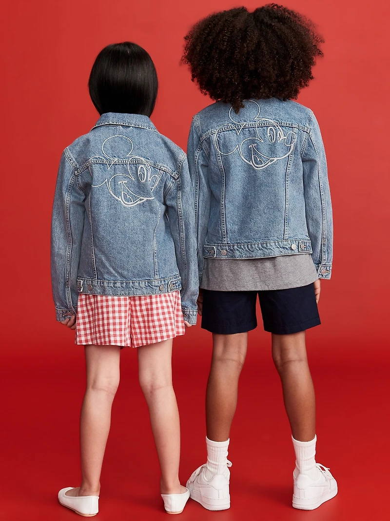 Old Navy x Disney© Mickey Mouse Gender-Neutral Logo-Graphic Jean Trucker Jacket for Kids