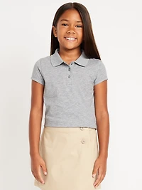 School Uniform Jersey-Knit Polo Shirt for Girls