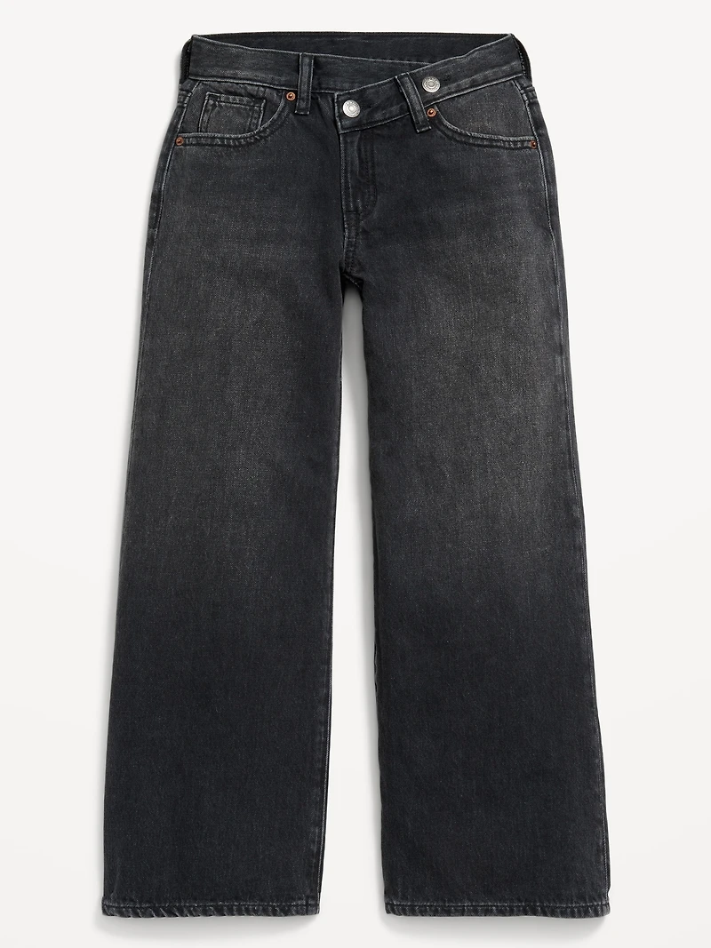 Super Baggy Wide-Leg Crossover Jeans for Girls