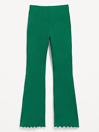 High-Waisted Ribbed Flared Leggings for Girls