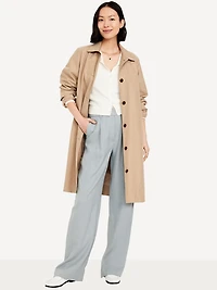 Extra High-Waisted Linen-Blend Taylor Wide-Leg Trouser Pants