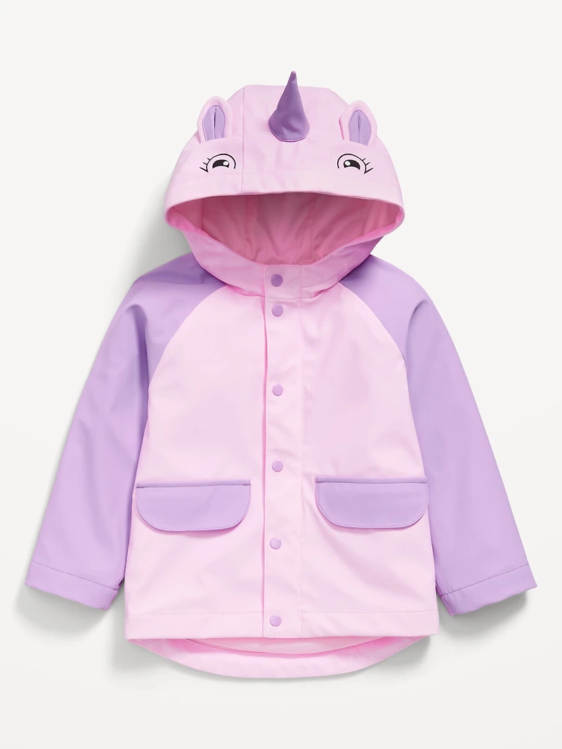 Water-Resistant Critter Hooded Jacket for Toddler Girls