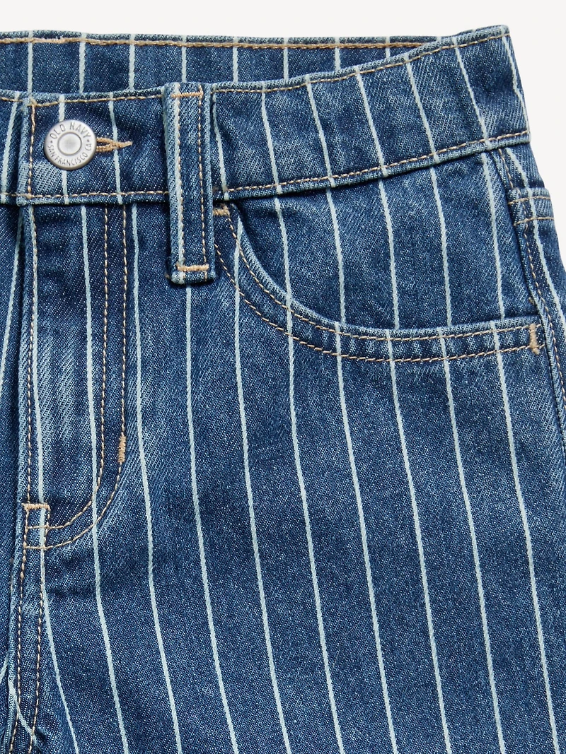 Printed High-Waisted Baggy Wide-Leg Jeans for Girls