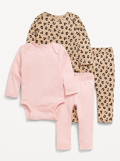 Printed Bodysuit and Leggings 4-Piece for Baby